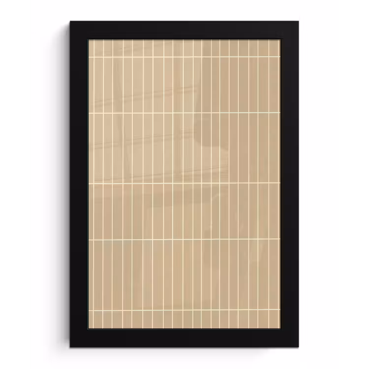 Verticaal - Wandtegel - Zand - Beige fotolijst zwart zonder passe partout klein 224 -3d