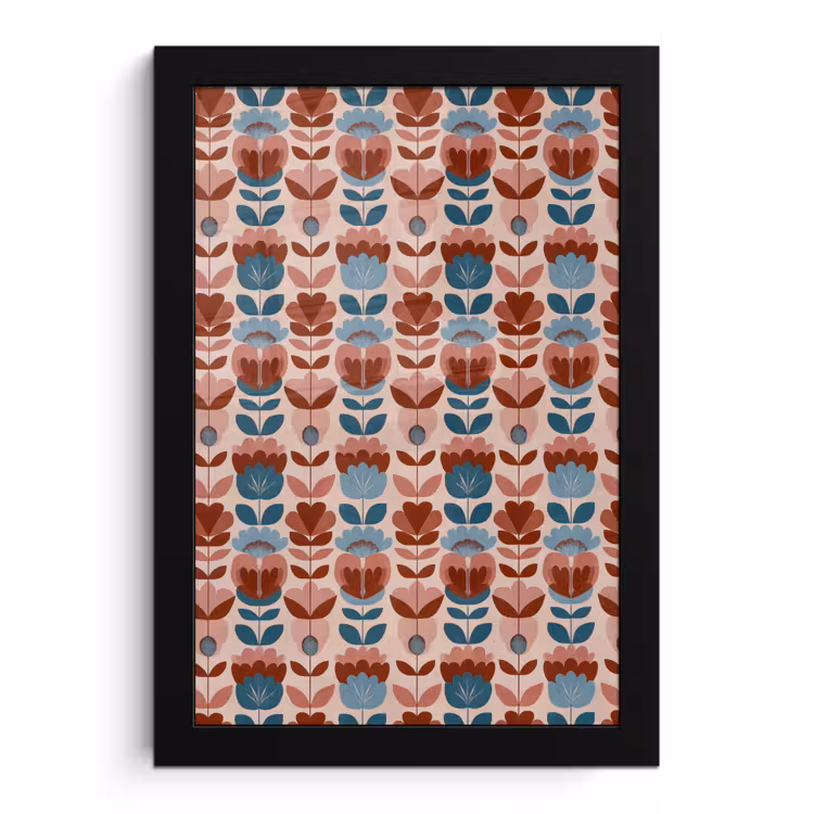 Vintage - Motief - Kleurrijk fotolijst zwart zonder passe partout klein 224 -3d