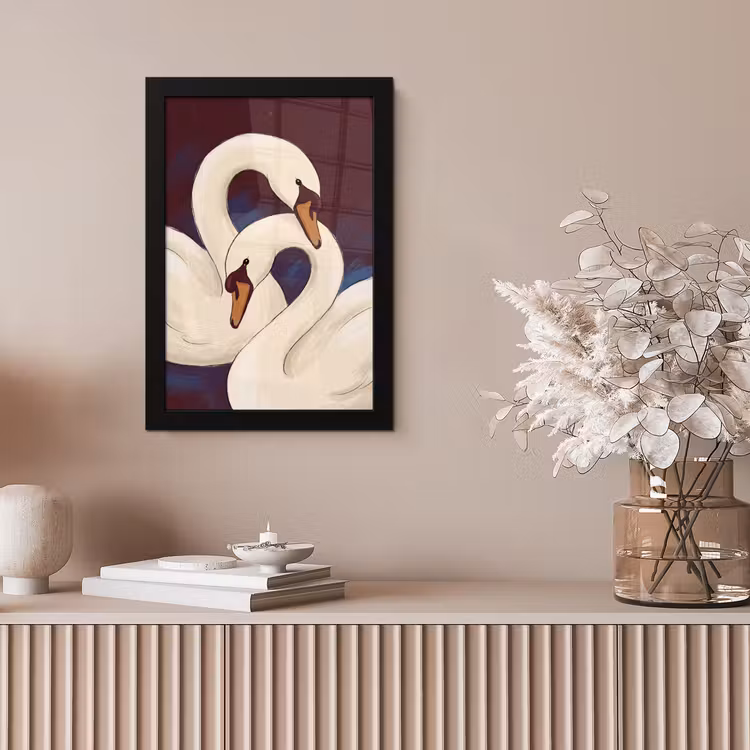 Vogel - Koppel - Liefde - Abstract - Wit fotolijst zwart zonder passe partout klein -sfeer5