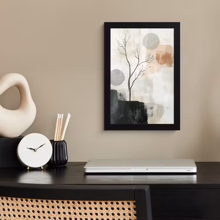 Wabi sabi - Beige - Plant fotolijst zwart zonder passe partout klein -sfeer1