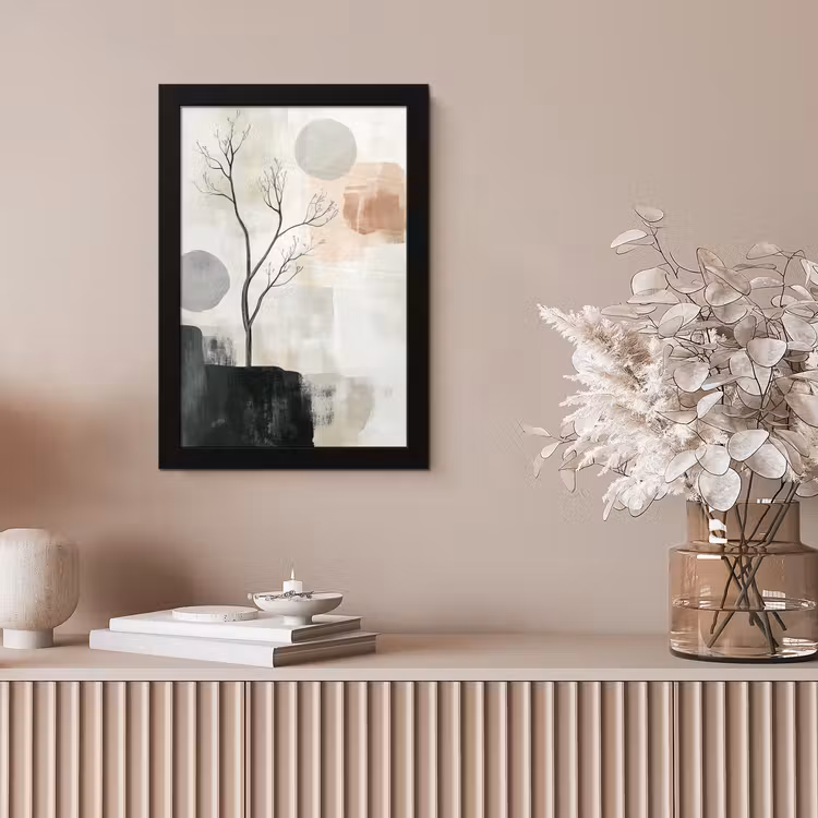 Wabi sabi - Beige - Plant fotolijst zwart zonder passe partout klein -sfeer5