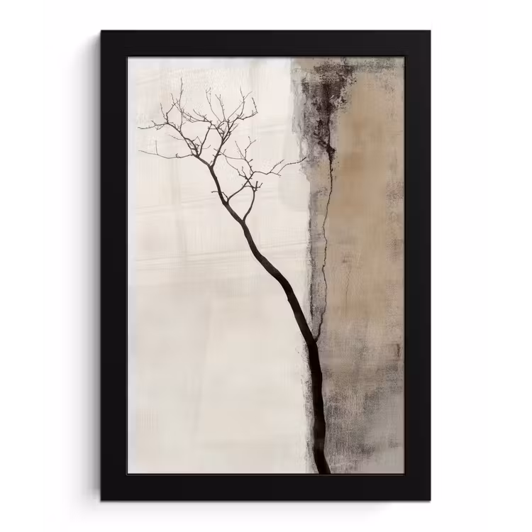 Wabi sabi - Plant - Beige fotolijst zwart zonder passe partout klein -3d