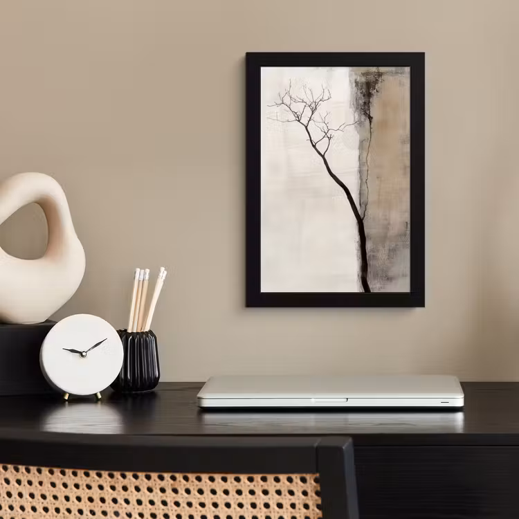 Wabi sabi - Plant - Beige fotolijst zwart zonder passe partout klein -sfeer1