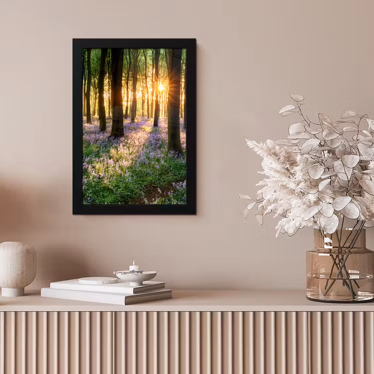 Bos - Bloemen - Lavendel - Zon - Paars - Natuur fotolijst zwart zonder passe partout klein -sfeer5