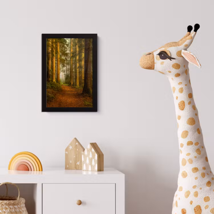 Bos - Natuur - Bomen - Landschap - Bladeren fotolijst zwart zonder passe partout klein -usfeer4_kinderkamer