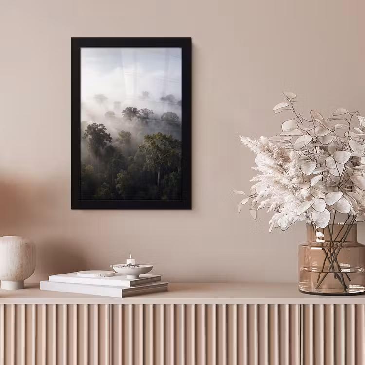 Bos - Mist - Natuur - Groen fotolijst zwart zonder passe partout klein -sfeer5