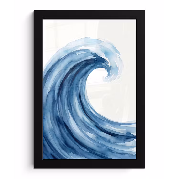 Water - Beweging - Natuur - Modern - Blauw fotolijst zwart zonder passe partout klein -3d