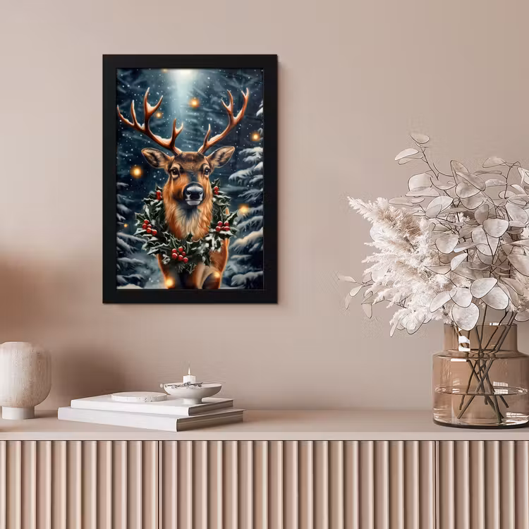 Kerst - Magie - Bos - Kleurrijk fotolijst zwart zonder passe partout klein -sfeer5