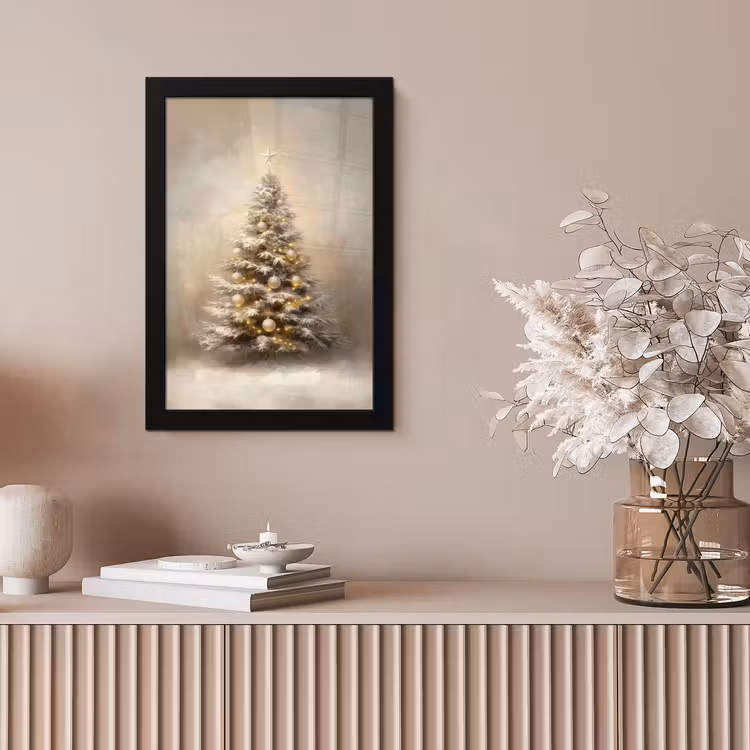 Kerst - kerstboom - Sneeuw - Art fotolijst zwart zonder passe partout klein -sfeer5