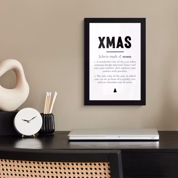 Kerst - Wit - Xmas - Quotes - Feestdagen fotolijst zwart zonder passe partout klein -sfeer1