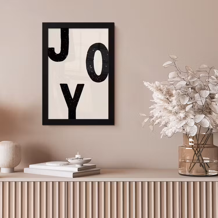 Kerst - Quote - Joy - Zwart - Feestdagen fotolijst zwart zonder passe partout klein -sfeer5