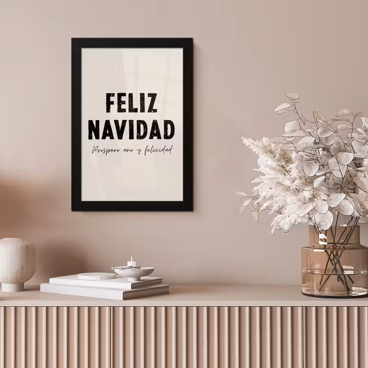 Kerst - Quotes - Feliz navidad - Kerstmis - Feestdagen fotolijst zwart zonder passe partout klein -sfeer5