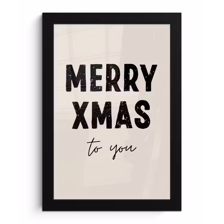 Kerst - Quotes - Merry xmas - Feestdagen - Zwart fotolijst zwart zonder passe partout klein -3d
