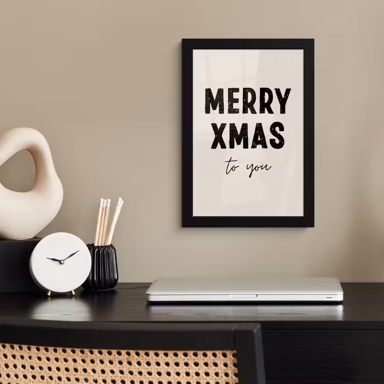 Kerst - Quotes - Merry xmas - Feestdagen - Zwart fotolijst zwart zonder passe partout klein -sfeer1