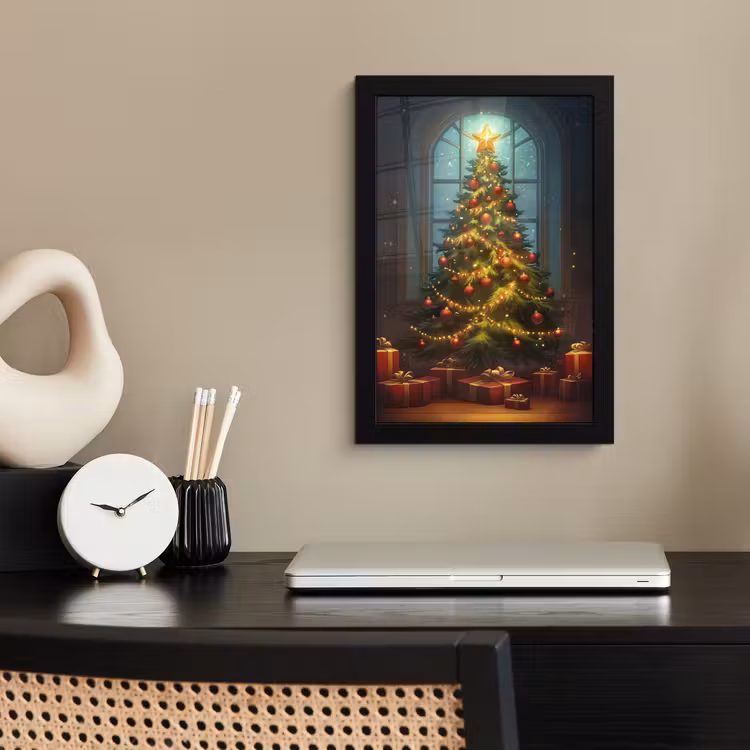 Kerstboom - Cadeau - Kerst - Winter fotolijst zwart zonder passe partout klein -sfeer1