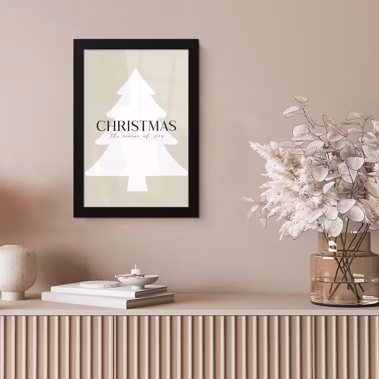 Kerstboom - Japandi - Christmas - Beige fotolijst zwart zonder passe partout klein -sfeer5