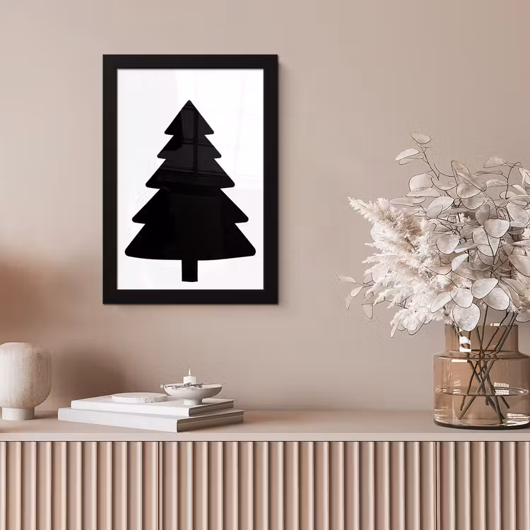 Kerstboom - Zwart - Kerstmis - Feest fotolijst zwart zonder passe partout klein -sfeer5