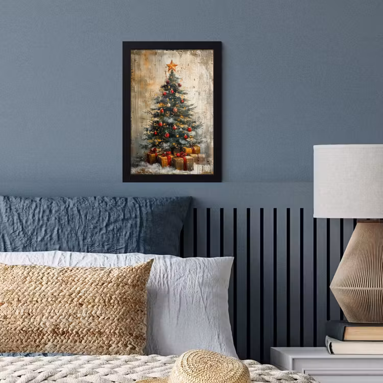 Kerstboom - Vintage - Kerst - Cadeau fotolijst zwart zonder passe partout klein -sfeer3
