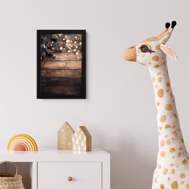 Kerstdecoratie - Houten - Dennenappel - Bruin fotolijst zwart zonder passe partout klein -usfeer4_kinderkamer