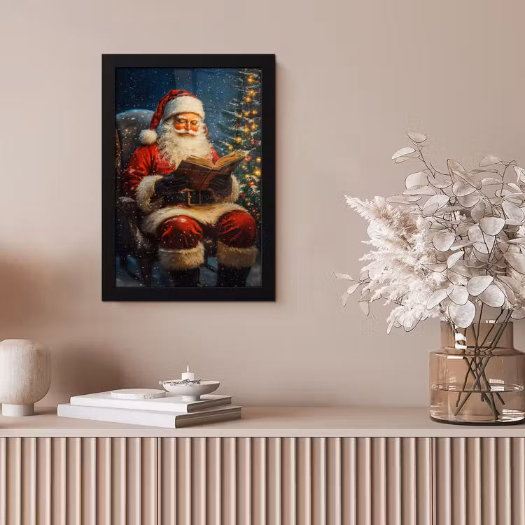 Kerstman - Kerst - Winter - Kerstboom fotolijst zwart zonder passe partout klein -sfeer5
