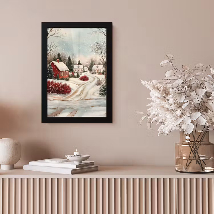 Kerstsfeer - Landelijk - Rood fotolijst zwart zonder passe partout klein -sfeer5