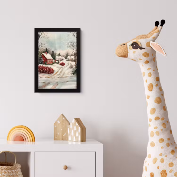 Kerstsfeer - Landelijk - Rood fotolijst zwart zonder passe partout klein -usfeer4_kinderkamer