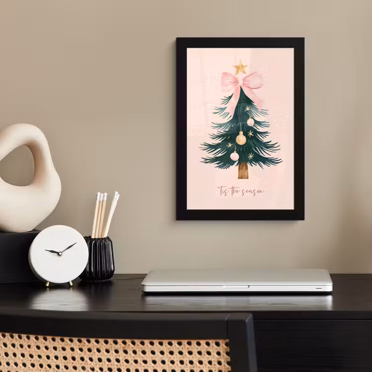 Christmas Season - Kerst - Kerstboom - Roze fotolijst zwart zonder passe partout klein -sfeer1