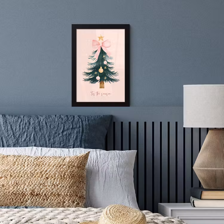 Christmas Season - Kerst - Kerstboom - Roze fotolijst zwart zonder passe partout klein -sfeer3