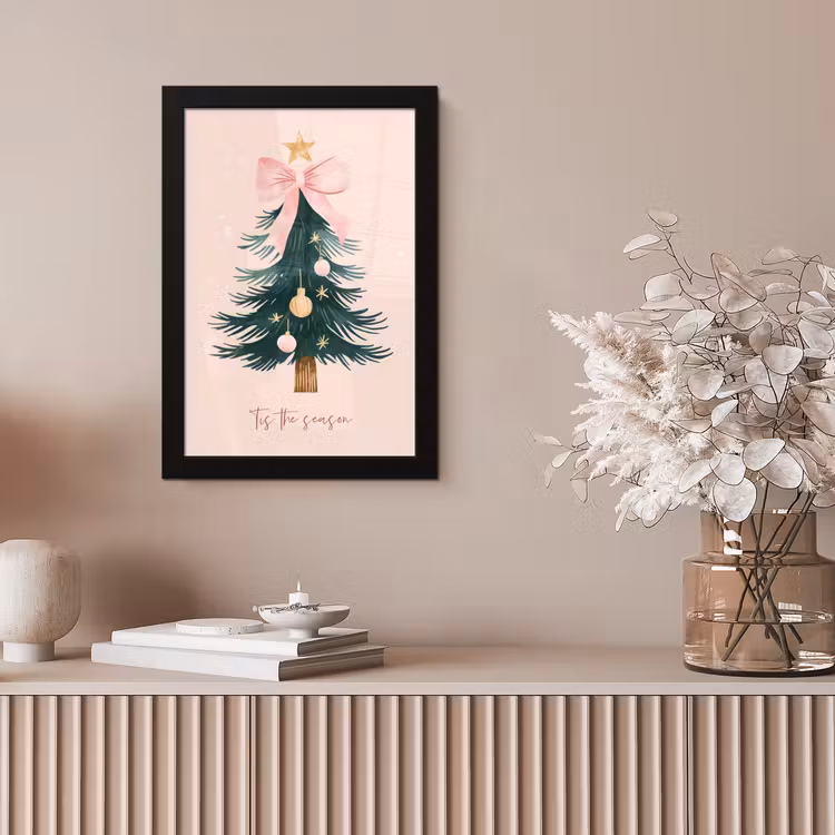 Christmas Season - Kerst - Kerstboom - Roze fotolijst zwart zonder passe partout klein -sfeer5