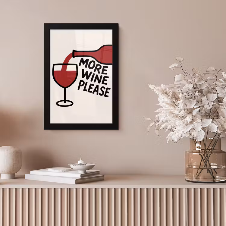 Wijnfles - Quote - Rood - Glas fotolijst zwart zonder passe partout klein -sfeer5
