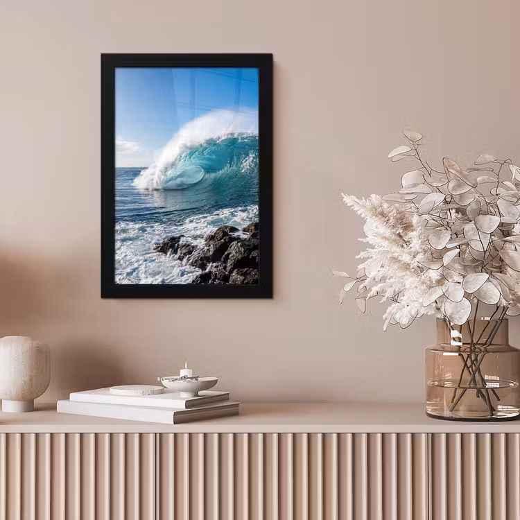 Golf - Oceaan - Brekend - Water - Blauw fotolijst zwart zonder passe partout klein -sfeer5