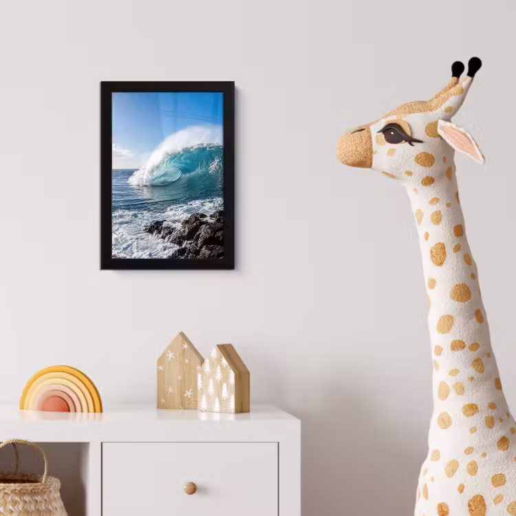 Golf - Oceaan - Brekend - Water - Blauw fotolijst zwart zonder passe partout klein -usfeer4_kinderkamer