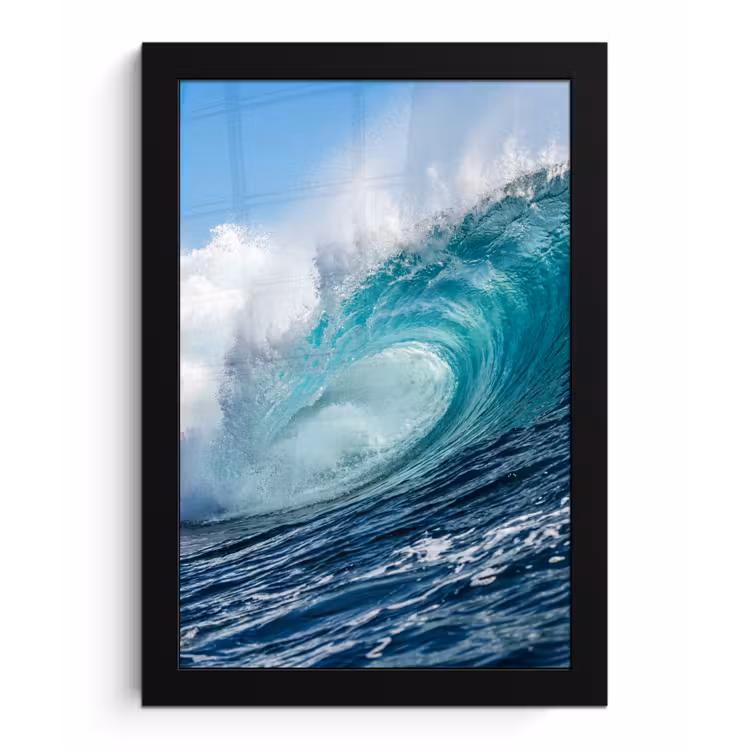 Golf - Oceaan - Water - Dynamisch - Blauw fotolijst zwart zonder passe partout klein -3d
