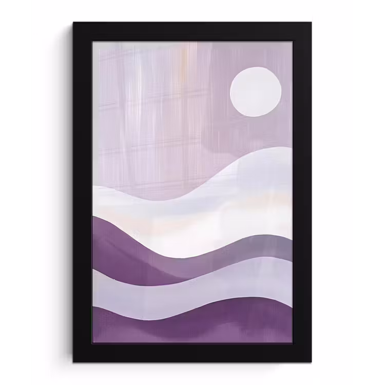 Golven - Heuvels - Abstract - Paars fotolijst zwart zonder passe partout klein -3d