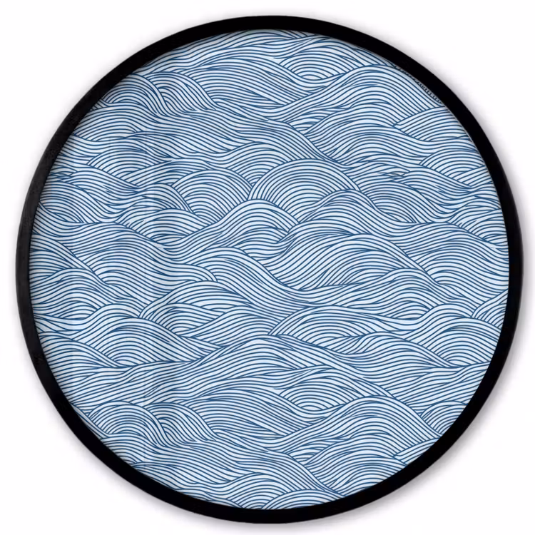 Golven - Ritmisch - Blauw Fotolijst rond zonder passe partout klein 856 -3d