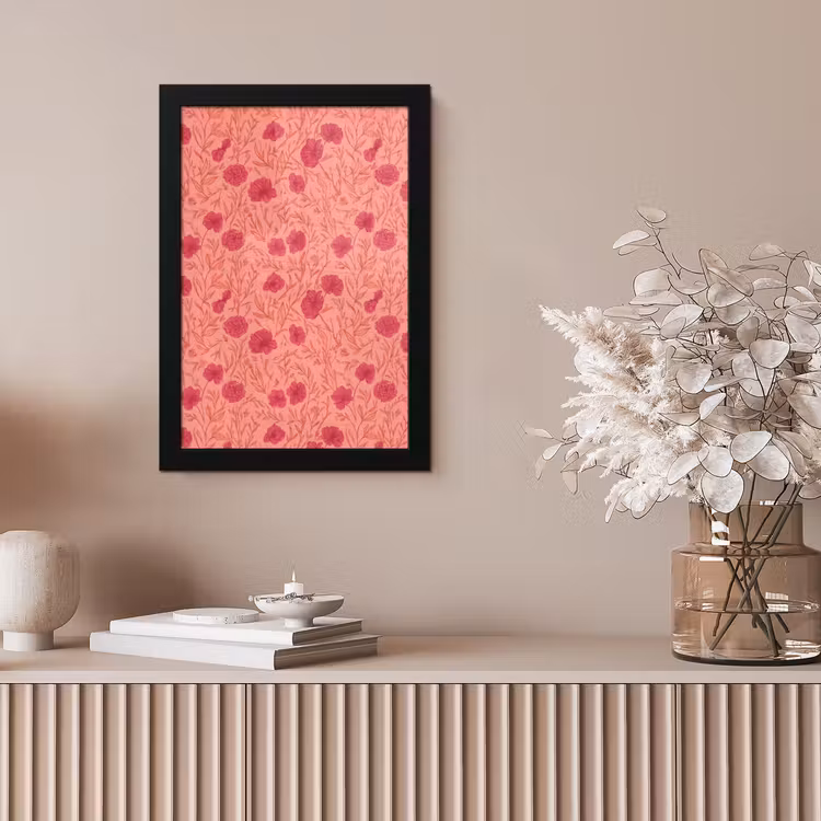 Weidebloemen - Romantisch - Roze fotolijst zwart zonder passe partout klein 224 -sfeer5