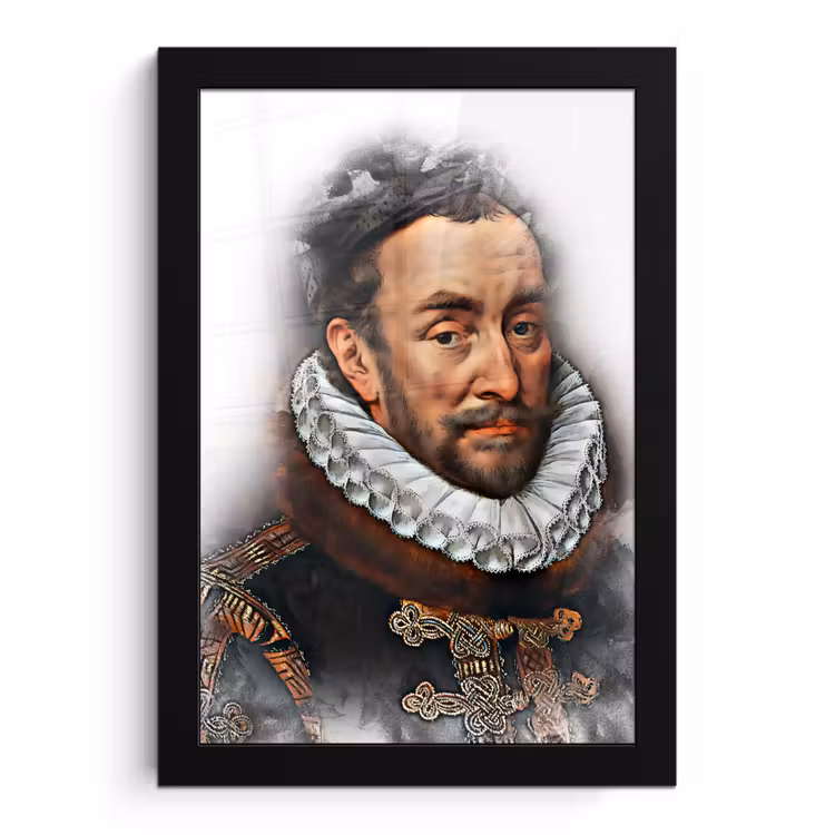 Willem van Oranje - Adriaen Thomasz - Rook fotolijst zwart zonder passe partout klein -3d