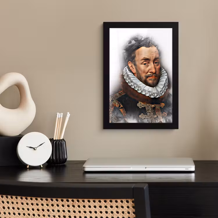 Willem van Oranje - Adriaen Thomasz - Rook fotolijst zwart zonder passe partout klein -sfeer1