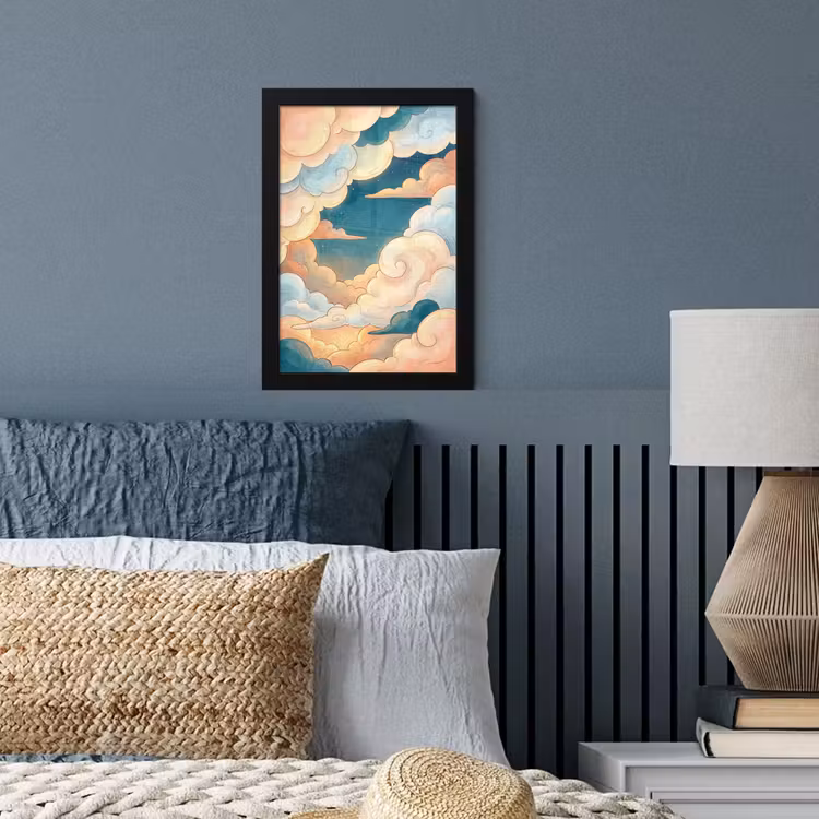 Wolk - Lucht - Natuur - Illustratief - Oranje fotolijst zwart zonder passe partout klein -sfeer3