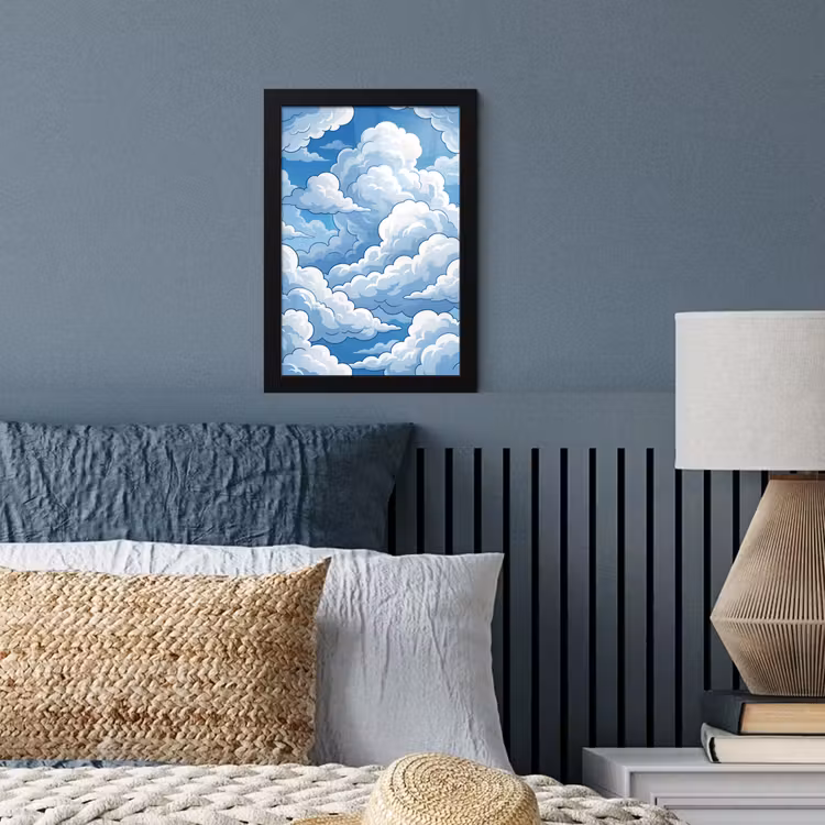 Wolken - Hemel - Abstract - Wit fotolijst zwart zonder passe partout klein -sfeer3