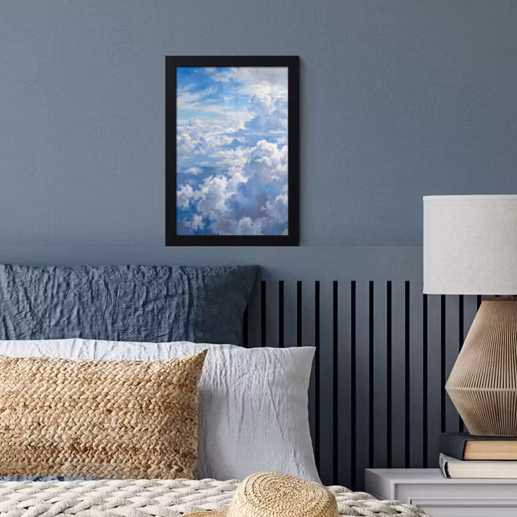 Wolken - Lucht - Natuur - Abstract - Blauw fotolijst zwart zonder passe partout klein -sfeer3
