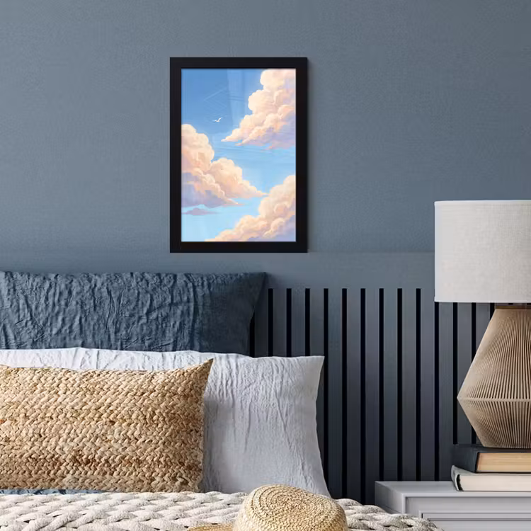Wolken - Lucht - Natuur - Blauw fotolijst zwart zonder passe partout klein -sfeer3