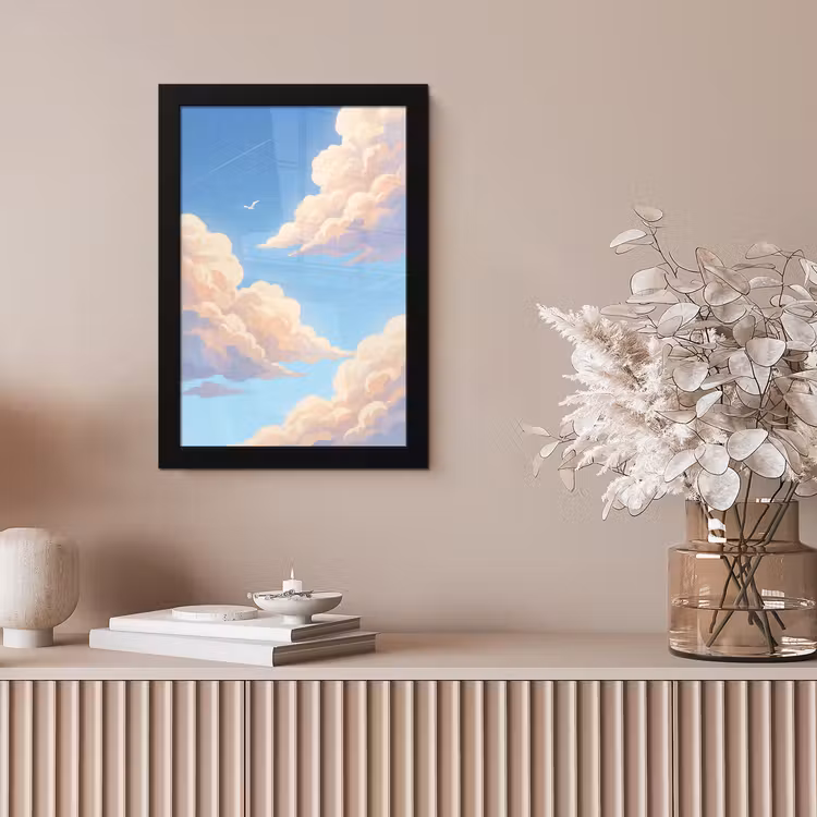 Wolken - Lucht - Natuur - Blauw fotolijst zwart zonder passe partout klein -sfeer5