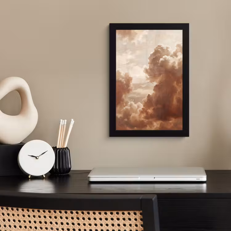 Wolken - Lucht - Natuur - Modern - Bruin fotolijst zwart zonder passe partout klein -sfeer1