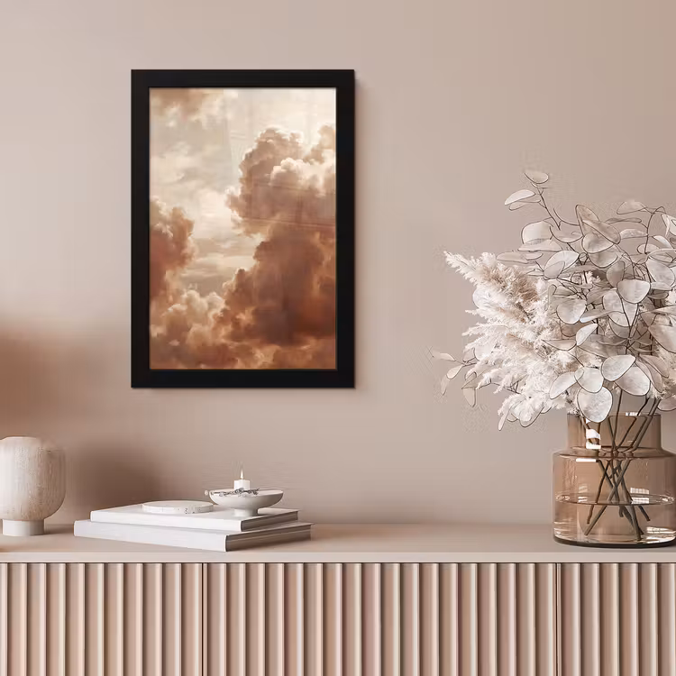 Wolken - Lucht - Natuur - Modern - Bruin fotolijst zwart zonder passe partout klein -sfeer5