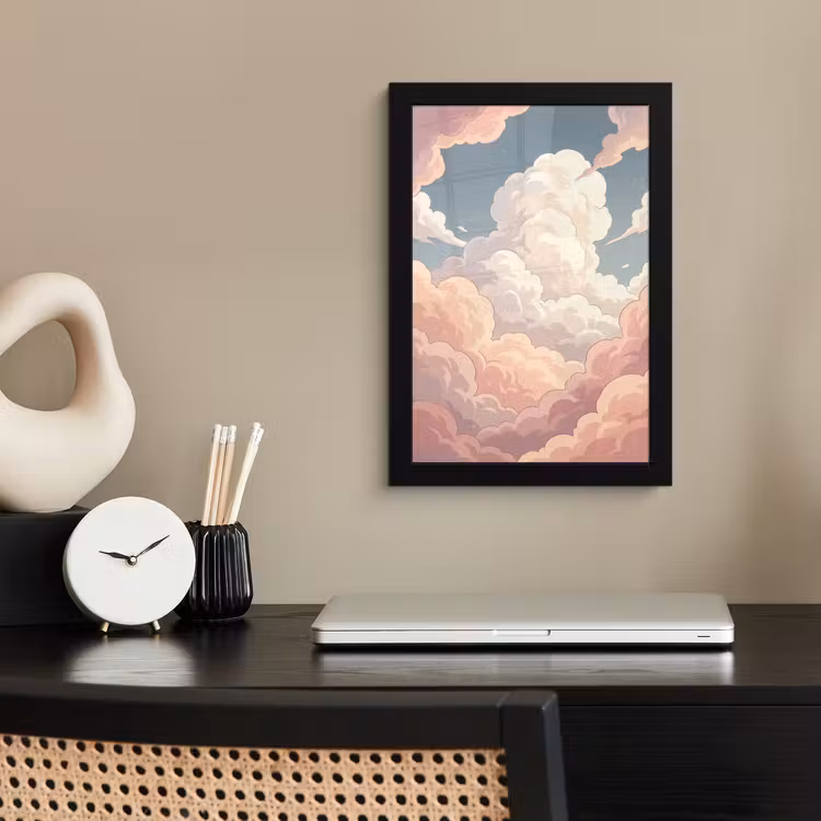 Wolken - Lucht - Natuur - Pastel - Roze fotolijst zwart zonder passe partout klein -sfeer1