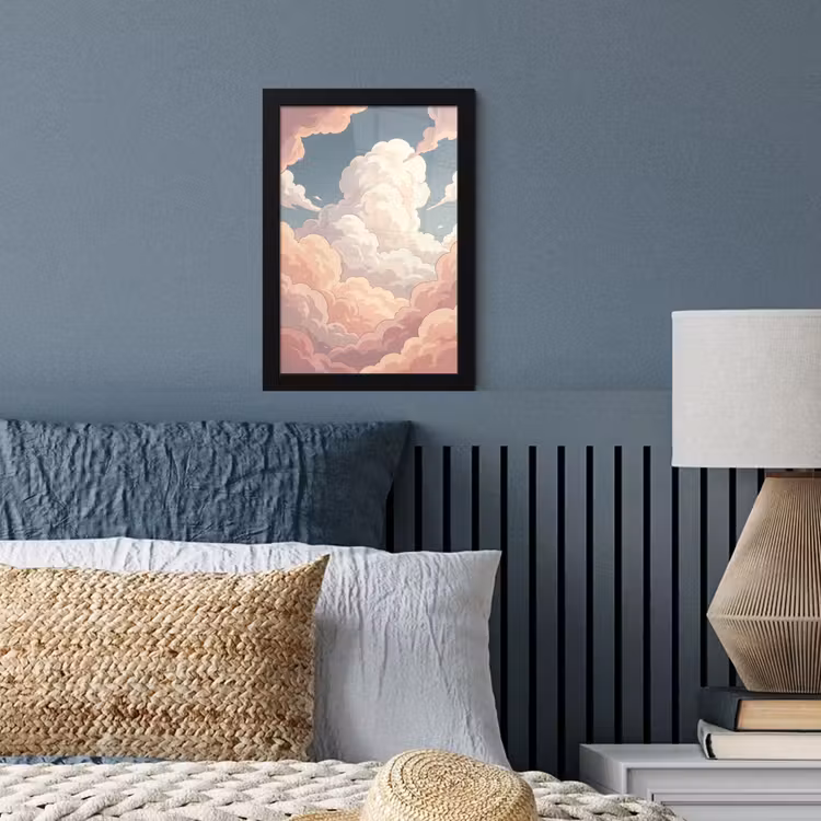 Wolken - Lucht - Natuur - Pastel - Roze fotolijst zwart zonder passe partout klein -sfeer3