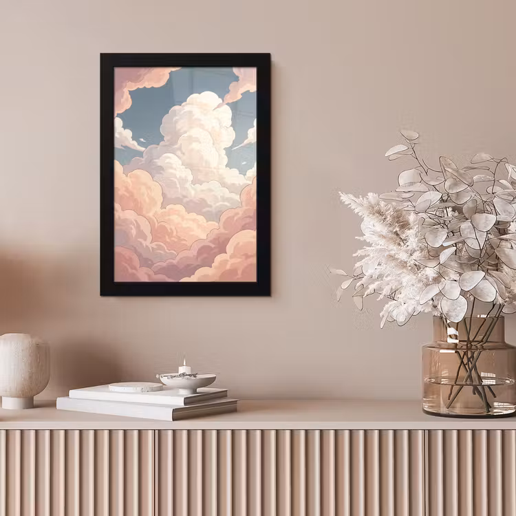 Wolken - Lucht - Natuur - Pastel - Roze fotolijst zwart zonder passe partout klein -sfeer5