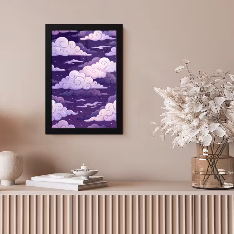 Wolken - Nacht - Natuur - Abstract - Paars fotolijst zwart zonder passe partout klein -sfeer5