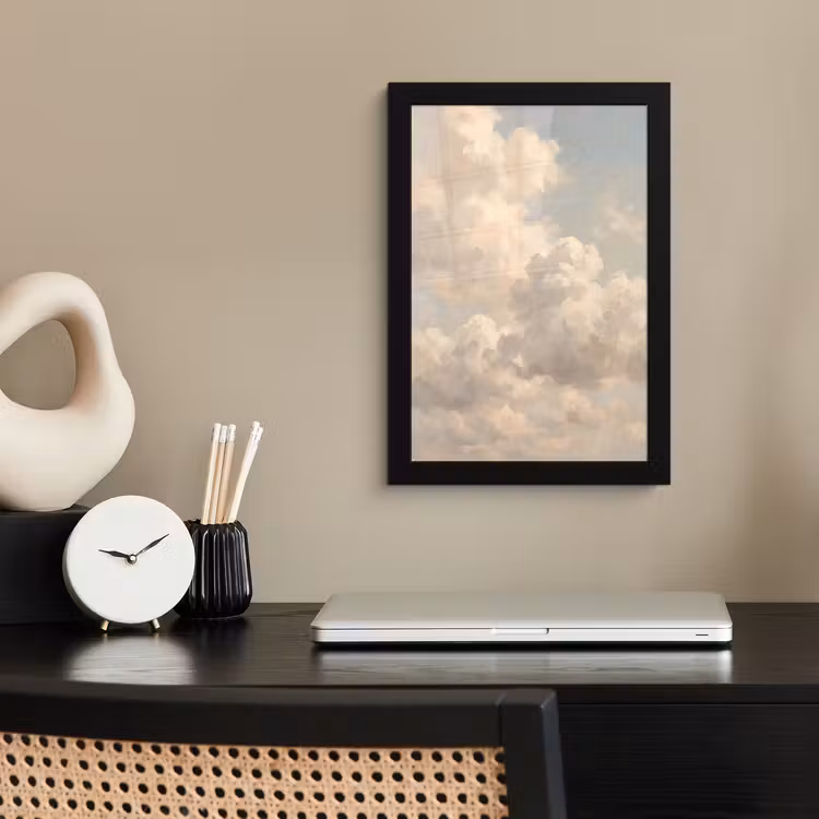 Wolken - Zacht - Natuur - Klassiek - Beige fotolijst zwart zonder passe partout klein -sfeer1